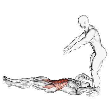 Assisted Lying Leg Raise With Throw Down