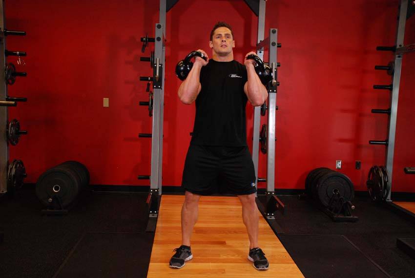 Front Squats With Two Kettlebells