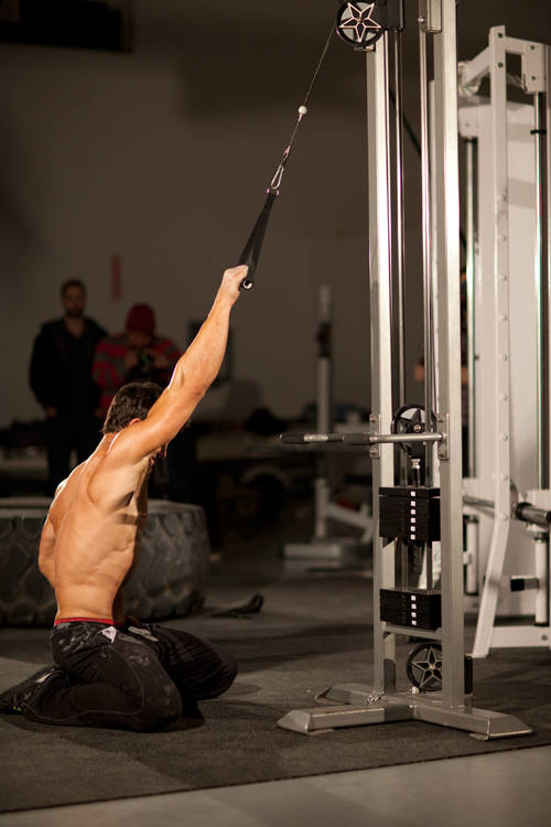 Kneeling Single-arm High Pulley Row