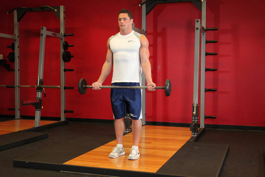 Wide-grip Standing Barbell Curl