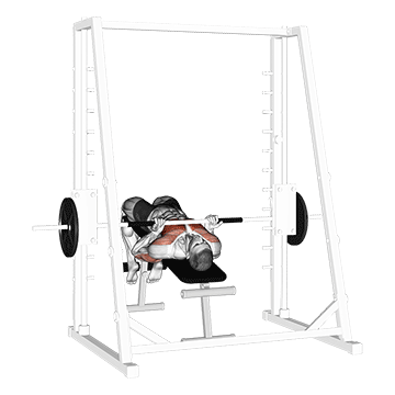 Smith Machine Reverse Decline Close Grip Bench Press
