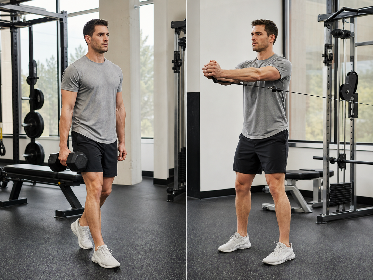 Suitcase carry and Pallof press anti-movement exercises
