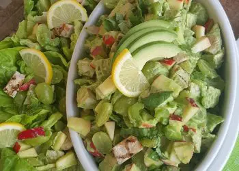 Lemon Chicken Apple Salad Plus Avocado Dressing