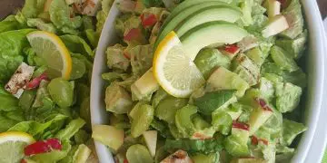 Lemon Chicken Apple Salad Plus Avocado Dressing