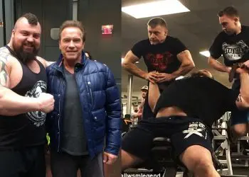 Watch Strongman Eddie Hall Bench Press Two Men