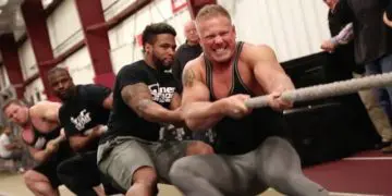 WATCH: Bodybuilders vs. Football Players Tug Of War