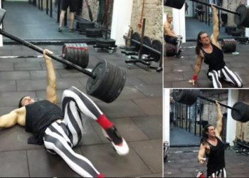 WATCH: Russian Lifter Do A Turkish Getup With 198lbs Barbell