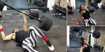 WATCH: Russian Lifter Do A Turkish Getup With 198lbs Barbell