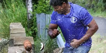 Indian Man Smashes 124 Coconuts With Bare Hand Under 60 Seconds