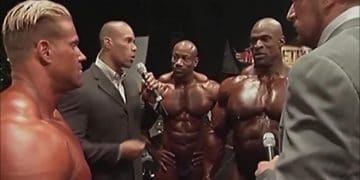 Kevin Levrone and Jay Cutler backstage at the 2000 Mr. Olympia LLC, By  Kevin Levrone