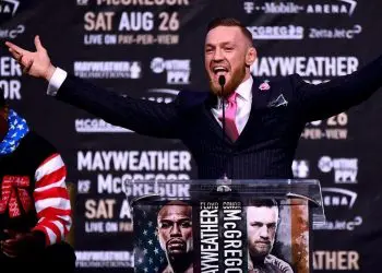 Conor McGregor Wore a Custom Suit to The Mayweather Press Conference with A Secret Message