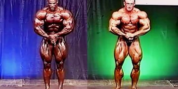 Kevin Levrone and Jay Cutler backstage at the 2000 Mr. Olympia LLC, By  Kevin Levrone