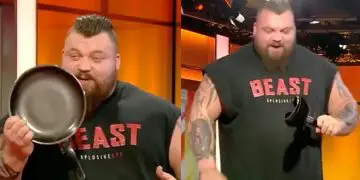 WATCH: Strongman Eddie Hall Folds A Frying Pan Like A Tortilla