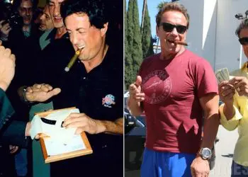 Arnold Schwarzenegger And Sylvester Stallone Cigar