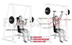 Seated Smith machine overhead press