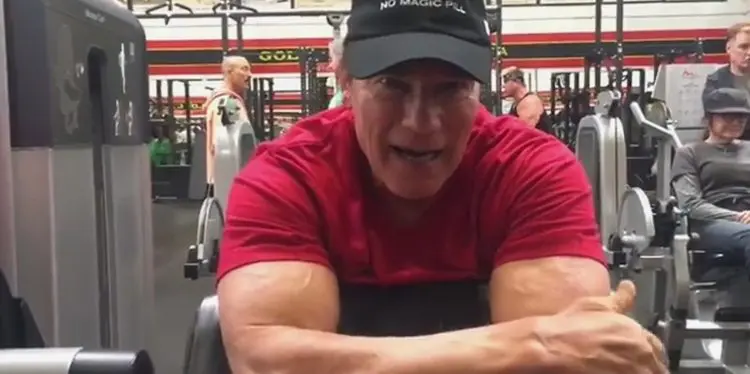Arnold Schwarzenegger Back in Gym