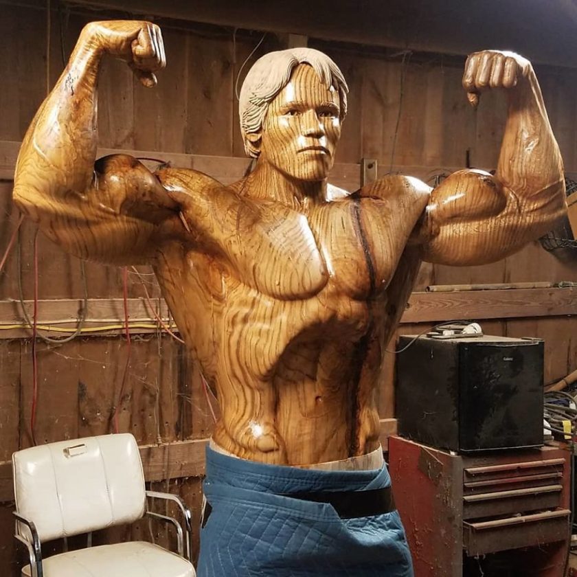 Arnold Schwarzenegger s Absolutely Amazing Wooden Sculpture Is Ready arnold-schwarzenegger-s-absolutely-amazing-wooden-sculpture-is-ready
