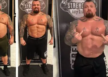Champion Strongman Eddie “The Beast” Hall Accused Of Posting Photoshopped Transformation Photos