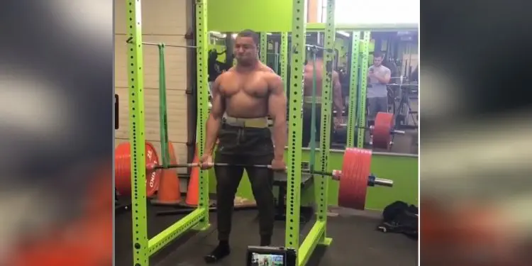 Larry Wheels Bleeds From Chest During 826 x 3 Deadlift!