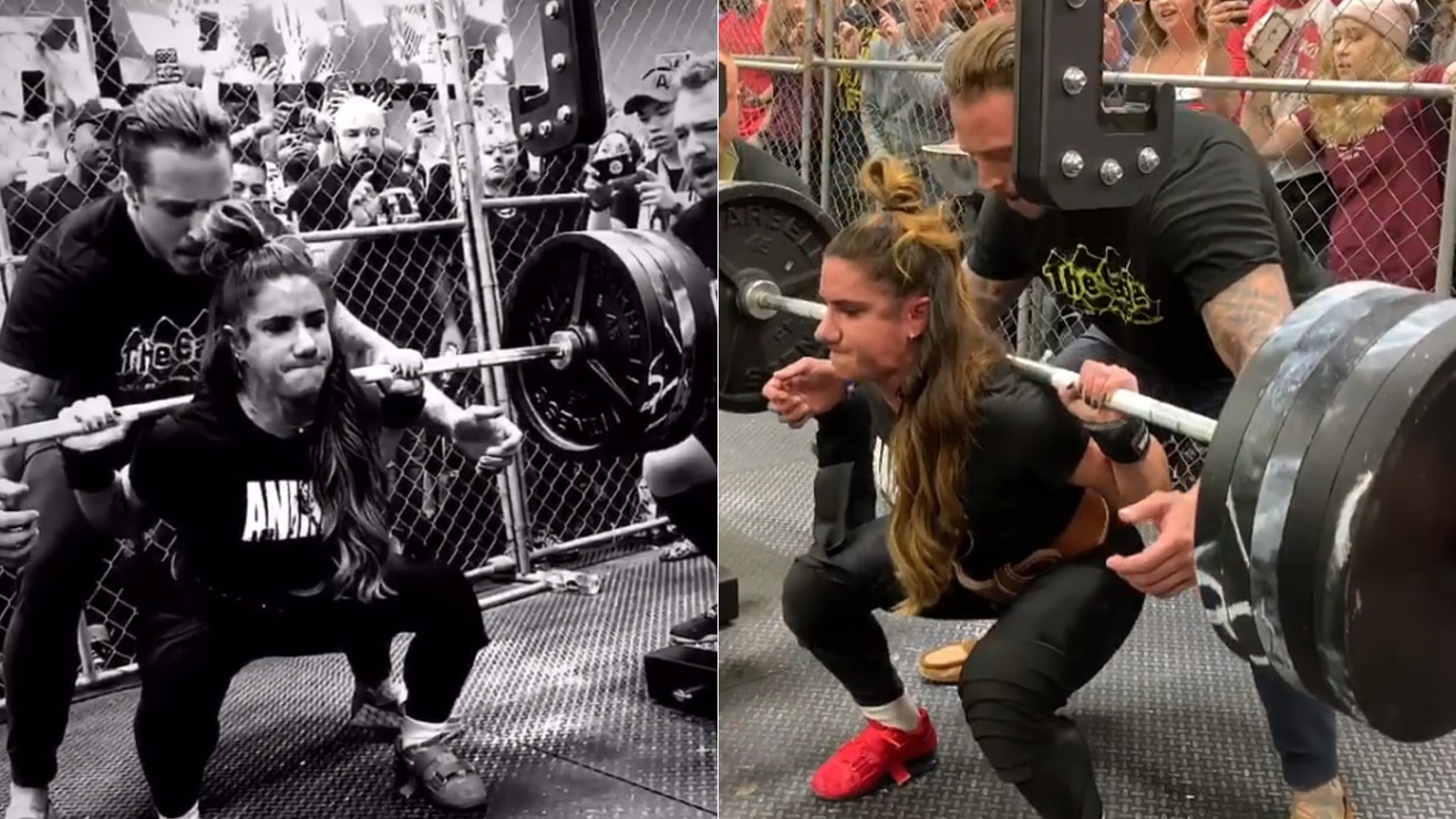Stefi Cohen Smashes 415 Squat In Crazy Leg Workout With Hayden Bowe 