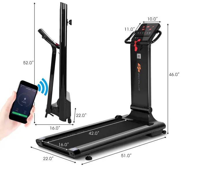 Goplus 1.5HP Electric Folding Treadmill with App
