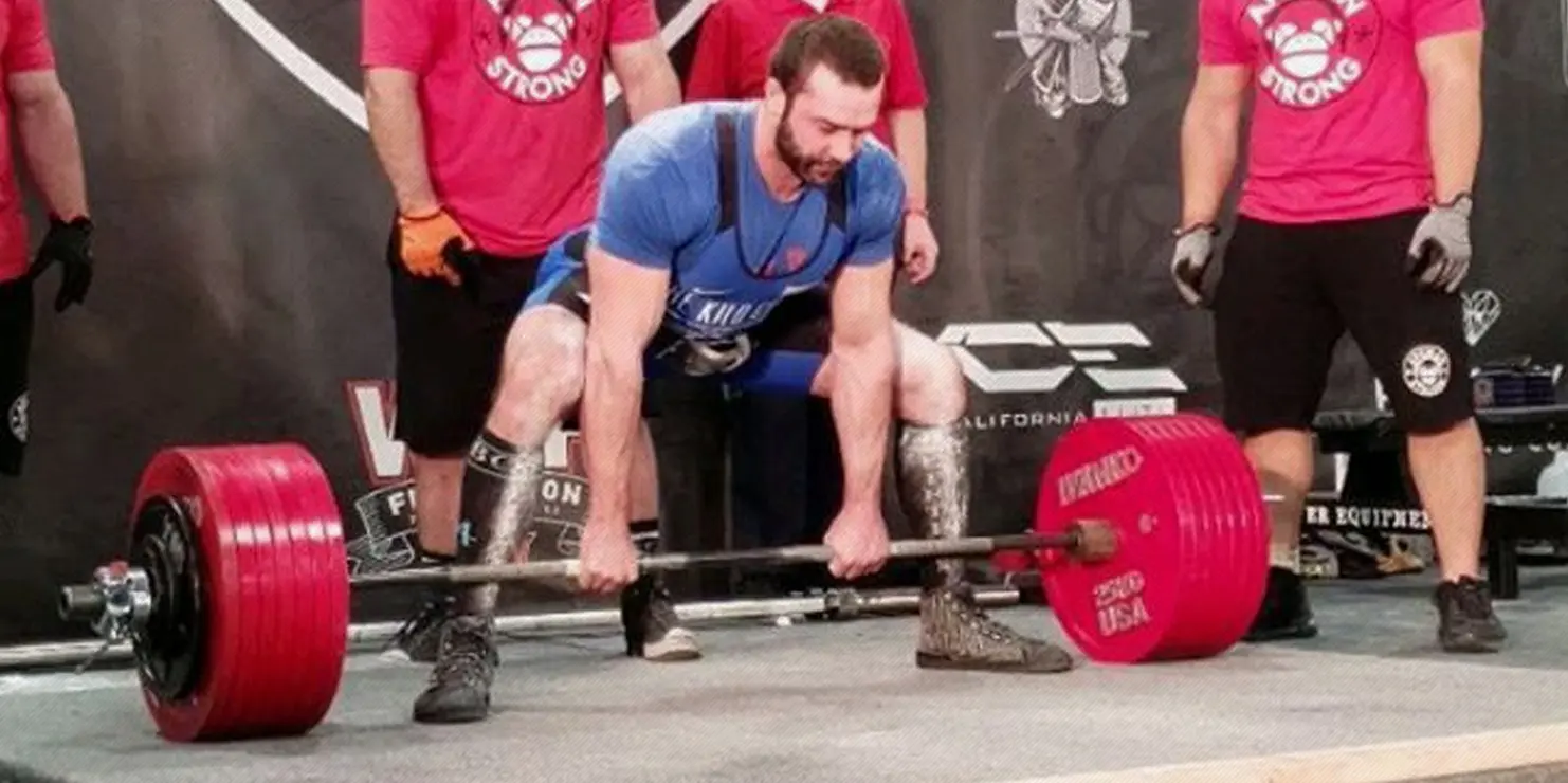 Powerlifter Cailer Woolam Deadlifts