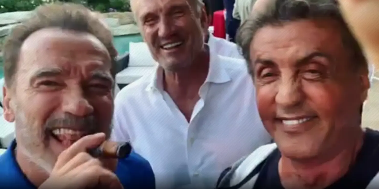 Arnold Schwarzenegger Sylvester Stallone and Dolph Lundgren