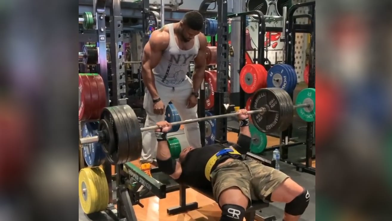 Watch Larry Wheels Hit 545lbs/247kg x 5 Bench Press Months After Bicep