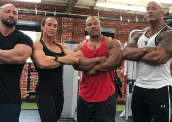 Phil Heath Trains Arms Wth Rock