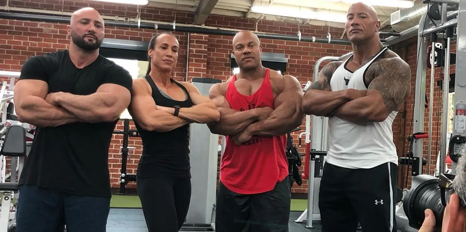 Phil Heath Trains Arms Wth Rock