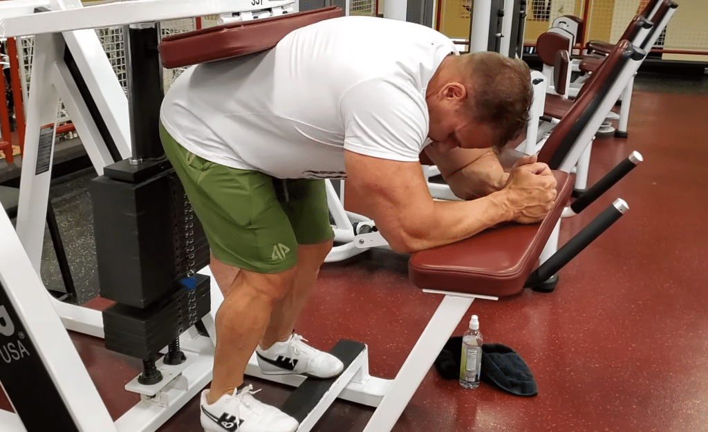 Jay Cutler Working Out Calves