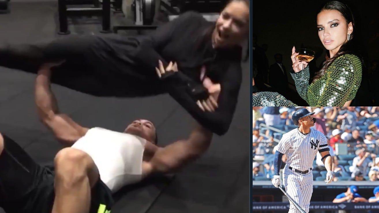 VIDEO: Yankee's Player Giancarlo Stanton Bench Presses Model Adriana Lima –  Fitness Volt