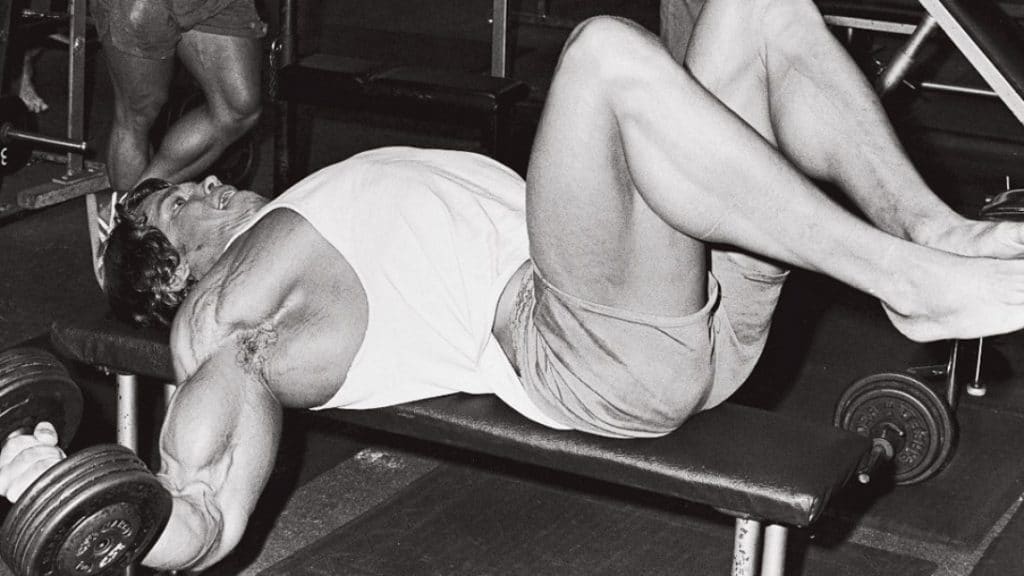 Arnold Doing Dumbbell Flyes