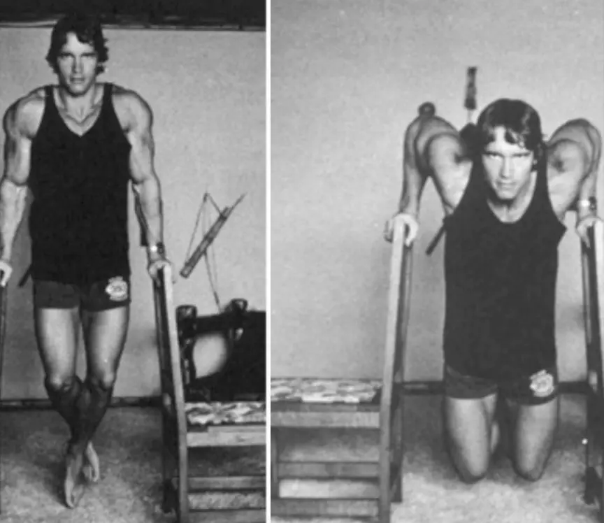 Arnold Doing Dips At Home