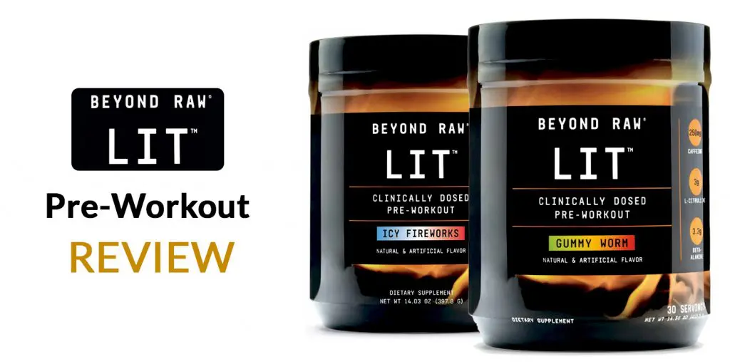 Beyond Raw LIT Pre-Workout product tub