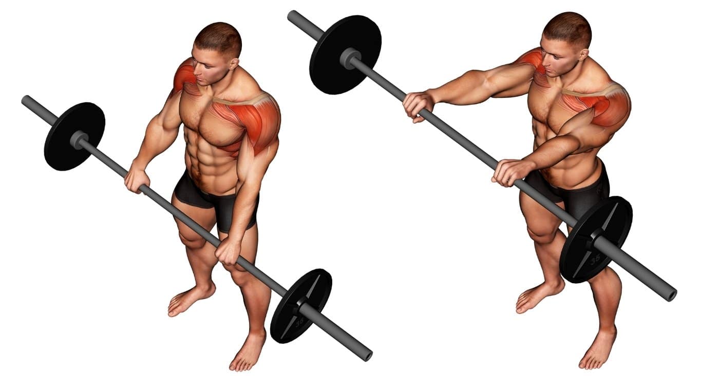 Barbell front raise exercise instructions and video