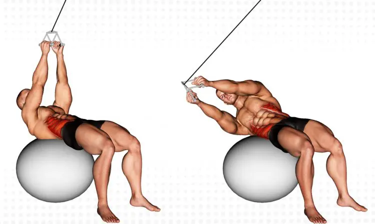 Cable Russian Twists With A Stability Ball