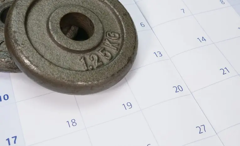 Two Weight Plates On A Calendar
