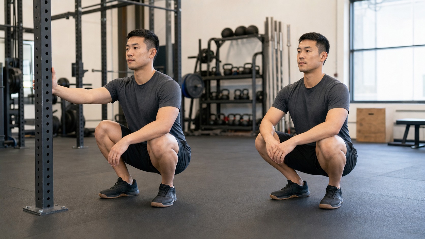 Supported and unsupported deep resting squat positions