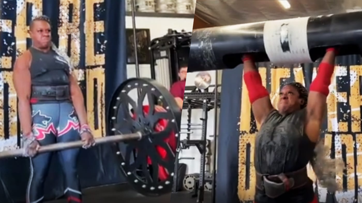 Strongwoman Nadia Stowers (82kg) Breaks Axle Deadlift And Log Press World Records At Recent Meet