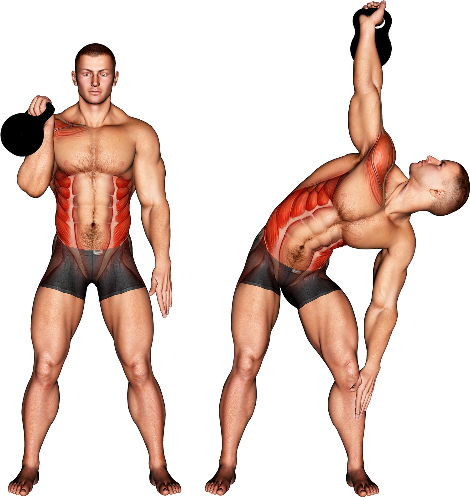 Kettlebell Bent Press Target Deltoids, Traps, and Core Strength