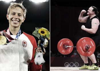 Transgender Athletes Quinn Left And Laurel Hubbard Right