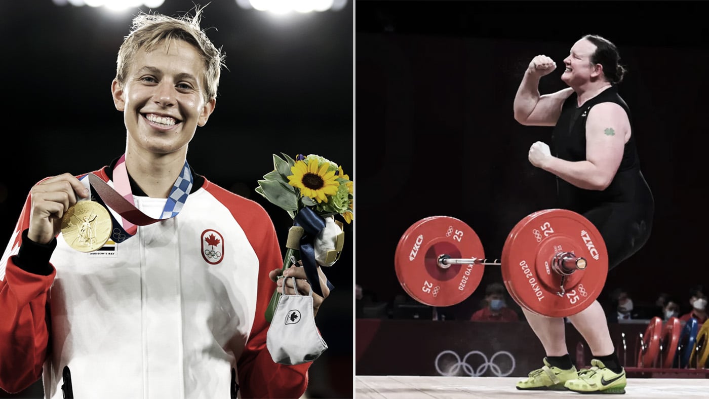 Transgender Athletes Quinn Left And Laurel Hubbard Right