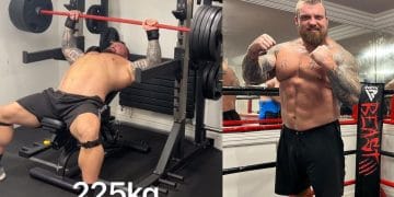 Eddie Hall 225kg Incline Bench Press