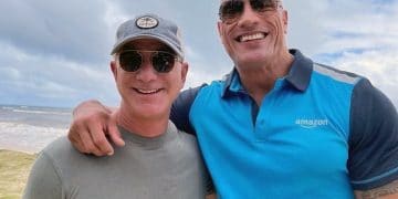 Jeff Bezos With The Rock