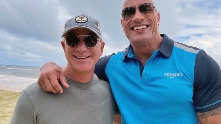 Jeff Bezos With The Rock