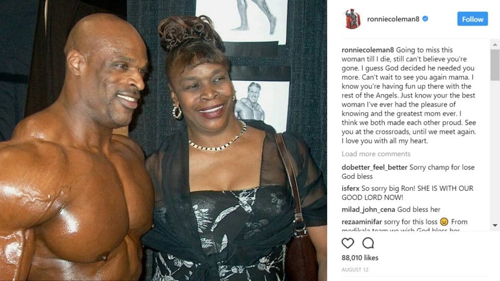 Ronnie Coleman S Mother Passed Away In August 2017