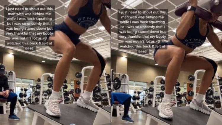 TikToker thanks man for not staring her down during workout