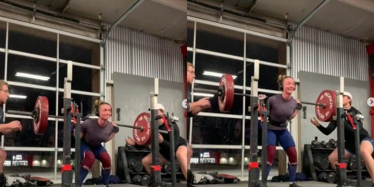 Natalie Richards shares insane squat exercise