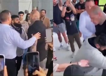Martyn Ford And Iranian Hulk Trade Blows